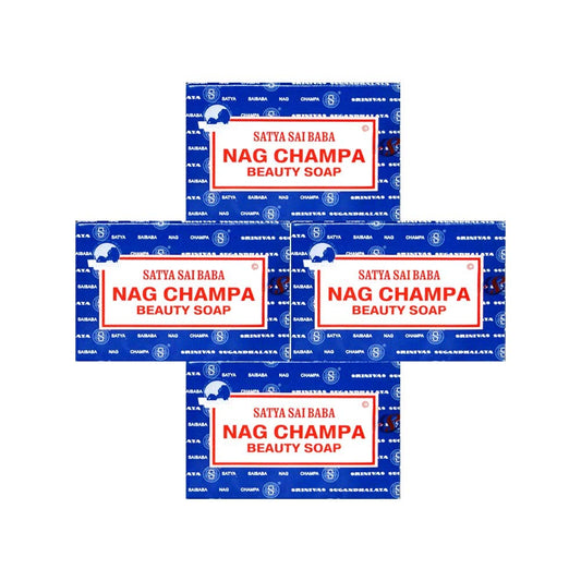 Satya Nag Champa Sai Baba Natural Soap (150g, 4 Bars) – Herbal & Aromatic Bathing Soap