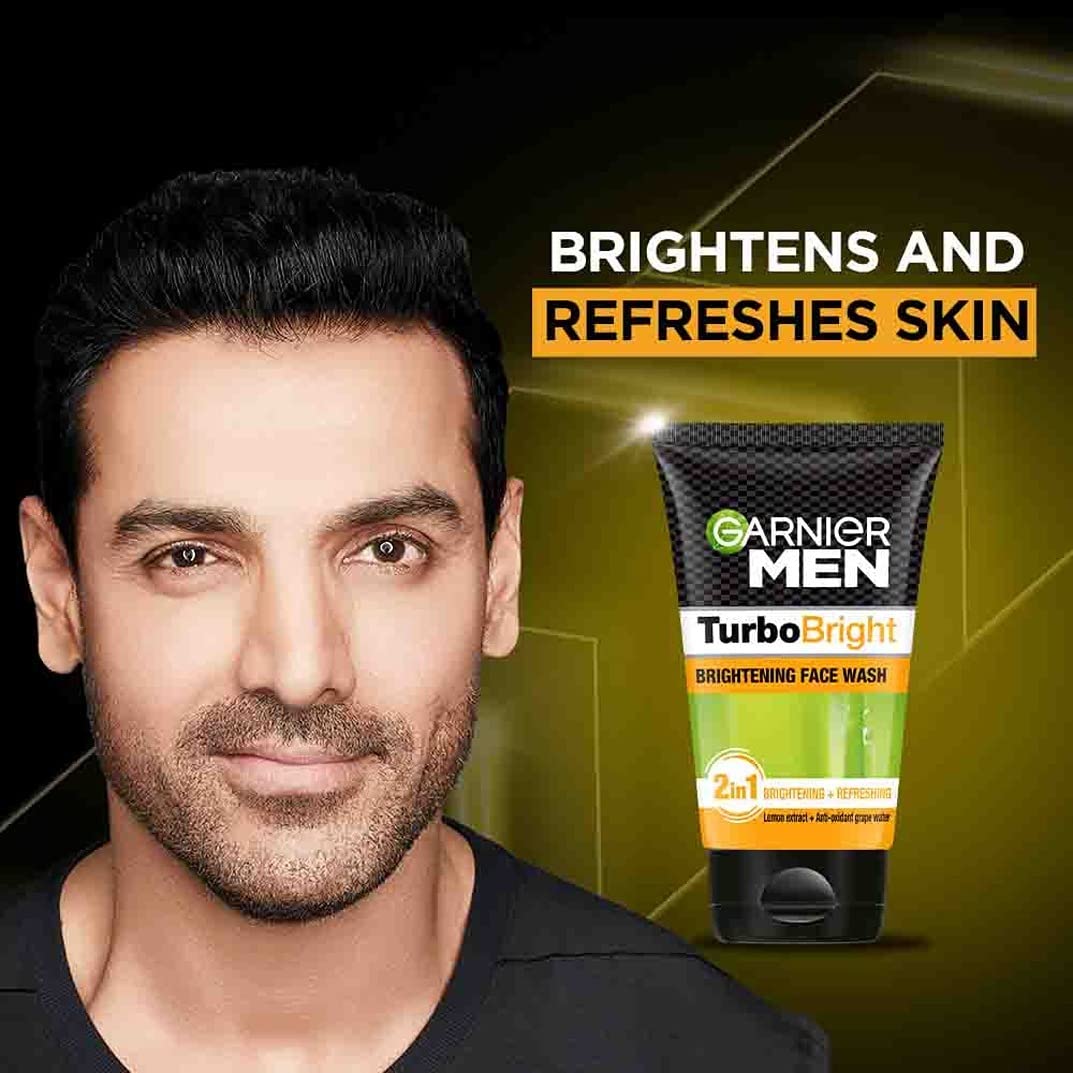 Garnier Men TurboBright Face Wash – Deep Cleansing & Brightening, 100g