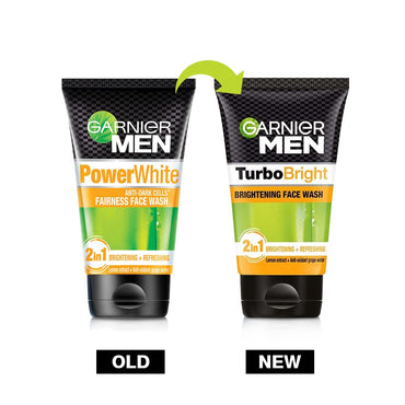 Garnier Men TurboBright Face Wash – Deep Cleansing & Brightening, 100g Revaais
