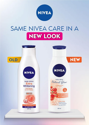NIVEA Natural Glow Cell Repair Body Lotion with SPF 15 & 50X Vitamin C – NIVEA Natural Glow Cell Repair Body Lotion with SPF 15 & 50X Vitamin C – 400mlNIVEA Natural Glow Cell Repair Body Lotion with SPF 15 & 50X Vitamin C – 400mlNIVEA Natural Glow Cell Re