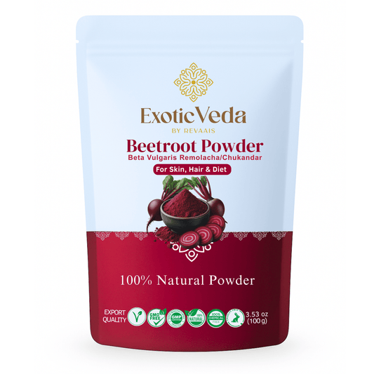 Exotic Veda Beetroot Powder -Vegan & Gluten-Free - 100% Natural, Non-GMO (100g)