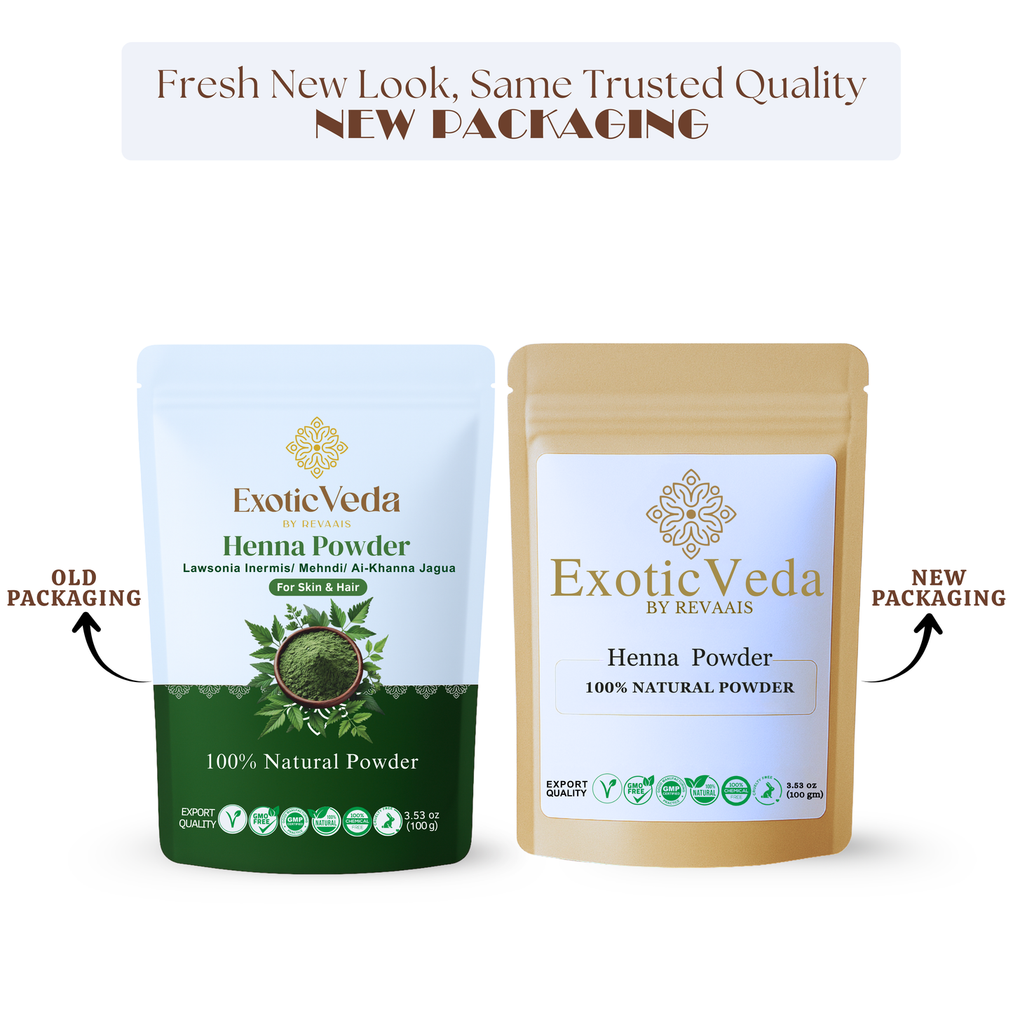 Exotic Veda Organic Henna Hair Color – Natural Hair Dye for Deep Nourishment & Shine