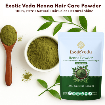 Exotic Veda Organic Henna Hair Color – Natural Hair Dye for Deep Nourishment & Shine