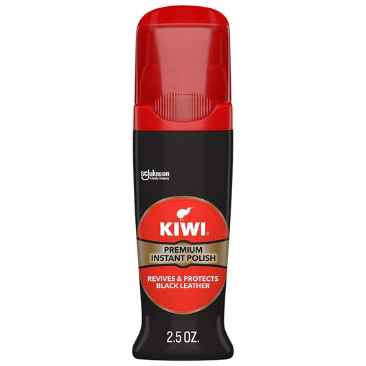 KIWI Liquid Black Shoe Polish - Instant Shine & Protect for Leather Shoes