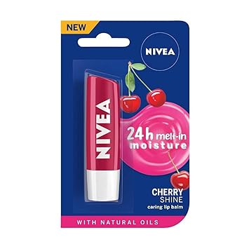 Nivea Lip Care A Kiss of Flavor Lip Care Stick – Cherry | Moisturizing Lip Balm with a Sweet Cherry Tint Nivea Lip Care A Kiss of Flavor Lip Care Stick