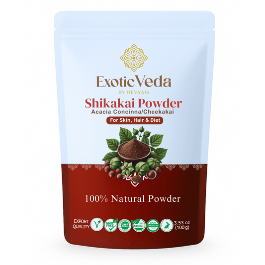 Organic Shikakai Powder by Exotic Veda – 100% Natural Hair Care,Vegan , Prevents Graying, Fights Dandruff, Adds Shine, 15ml
