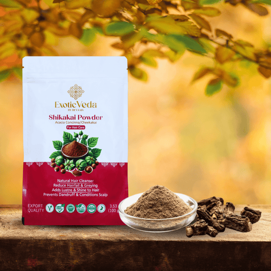 Organic Shikakai Powder by Exotic Veda – 100% Natural Hair Care,Vegan , Prevents Graying, Fights Dandruff, Adds Shine, 15ml