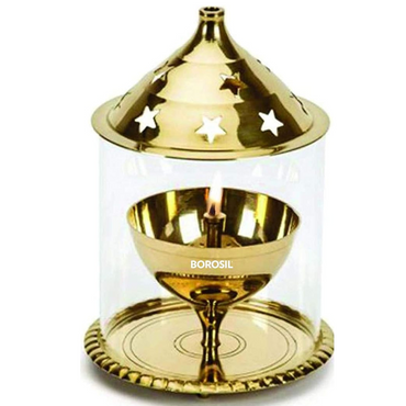 Borosil Akhand Diya (Small, Brass) – Long-Lasting & Smokeless Brass Oil Lamp for Pooja & Home Décor Revaais
