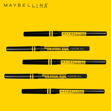Maybelline New York The Colossal Kajal - Super Black (2X Blacker) Waterproof Pencil,