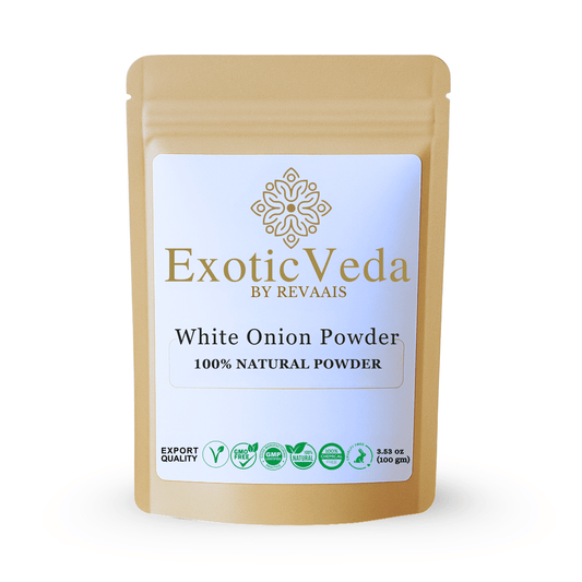 Exotic Veda White Onion Powder 100g (3.53 oz) – Pure Dehydrated Onion Powder for Cooking & Seasoning