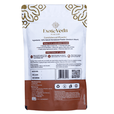 Sandalwood Powder back exotic veda revaais