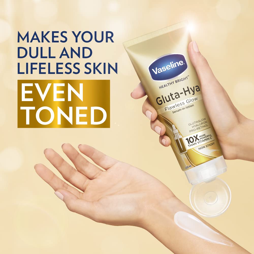 Vaseline Non-Sticky Gluta Hya Flawless Glow Serum-in-Lotion - 200 ml