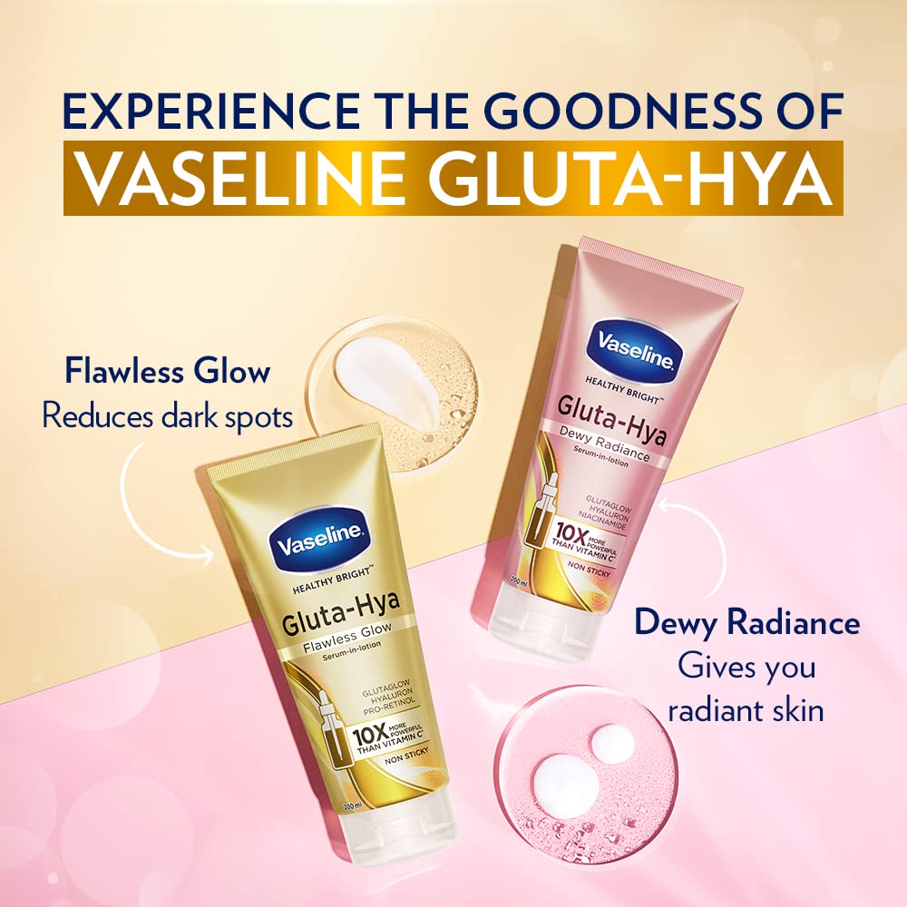 Vaseline Non-Sticky Gluta Hya Flawless Glow Serum-in-Lotion - 200 ml