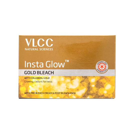 VLCC Insta Glow Gold Bleach Pack of 2 – 30g Instant Fairness Facial Bleach Kit