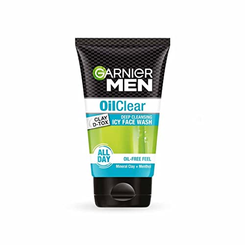 Garnier Men Oil Clear Face Wash 100g – Oil Control Face Wash for Men with Menthol Freshness