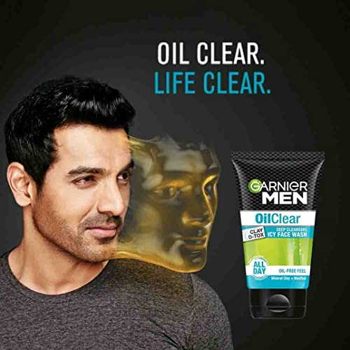Man Using Garnier Oil Clear Face Wash – Instant Freshness and Shine-Free Look