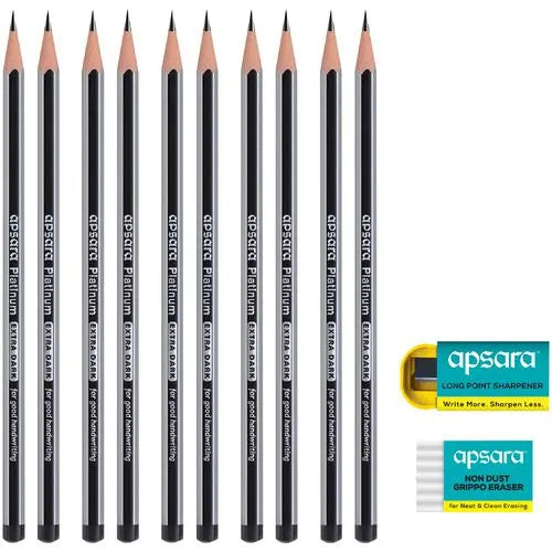 Apsara Absolute Pencil 20 Pencils with 2 Erasers & 2 Sharpeners 