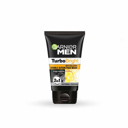 Garnier Turbo Men Power White Anti-Pollution Double Action Facewash, 100g | Deep Cleansing & Skin Brightening for Men