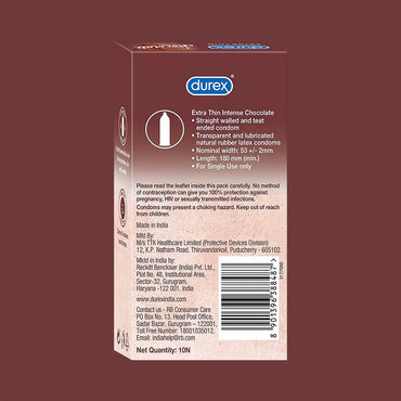 Durex Extra Thin Intense Chocolate Flavoured - 10 Condoms