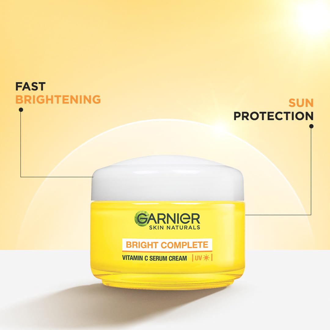 Garnier Light Complete Fairness Serum Cream, 45g – Instantly Brighter Skin with Vitamin C & UV Protection