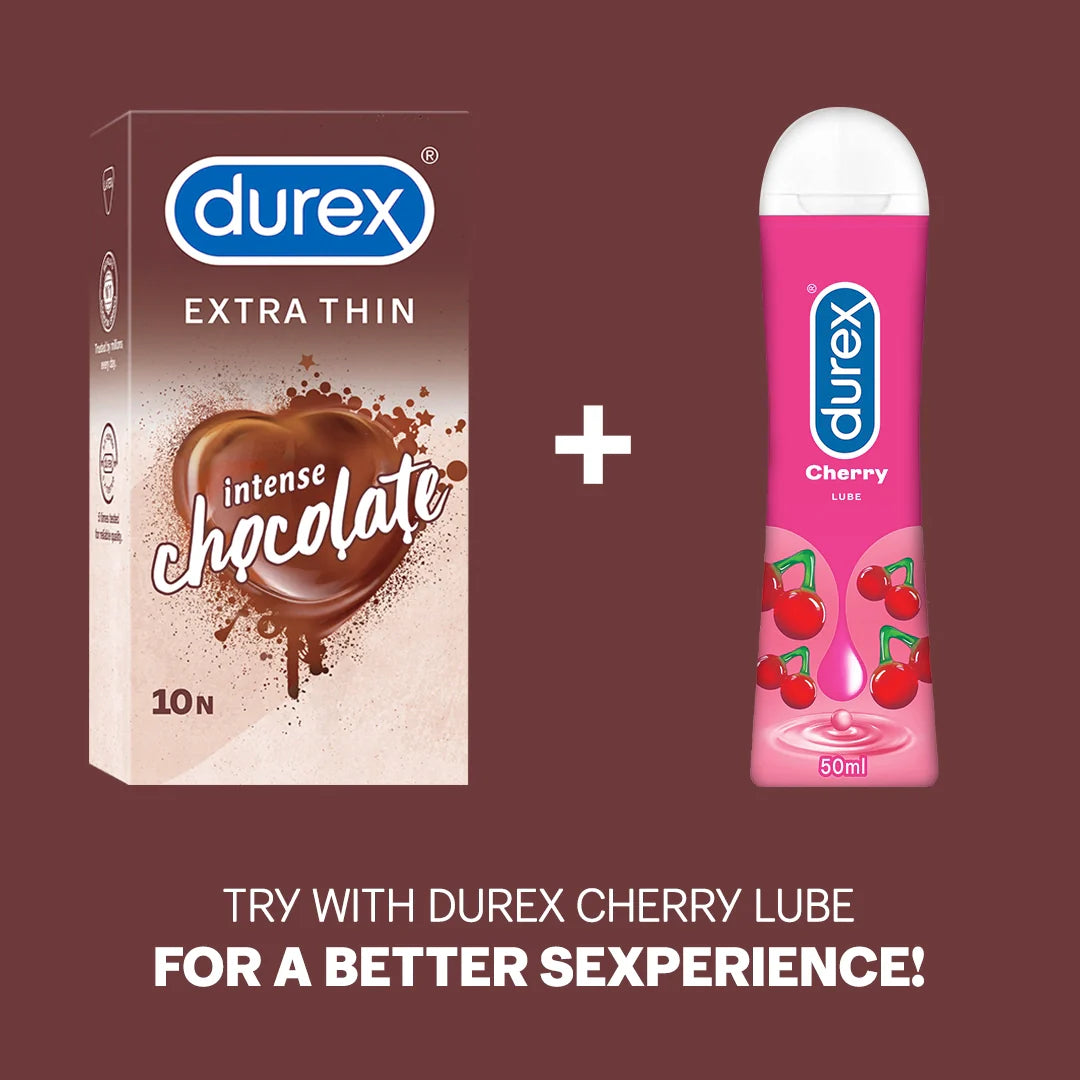 Durex Extra Thin Intense Chocolate Flavoured Condoms for Men - 10s 