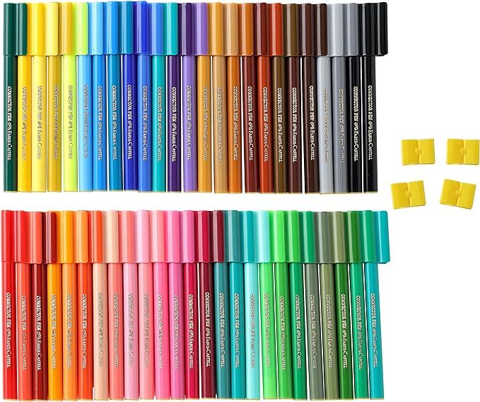 Faber-Castell Connector Pens, Multicolor – Set of 50 | Vibrant Colors & Creative Fun for Drawing & Coloring