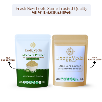 Pure Aloe Vera Powder Natural Herbal Supplement for Skin & Hair Care (100g) - Exotic Veda