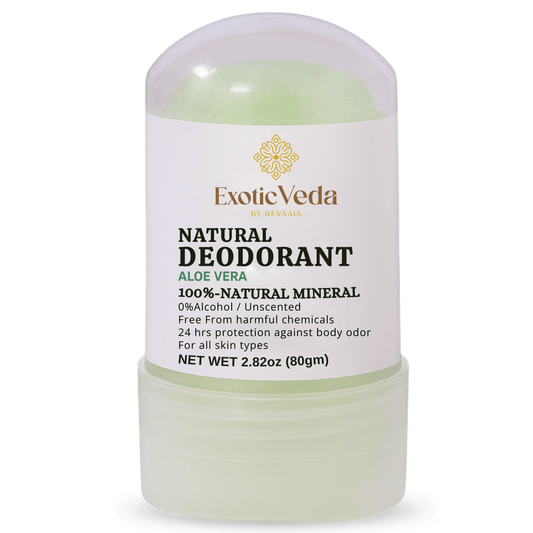 Aloe Vera Alum Roll-On Deodorant – Alcohol-Free, Aluminum-Free, 80g