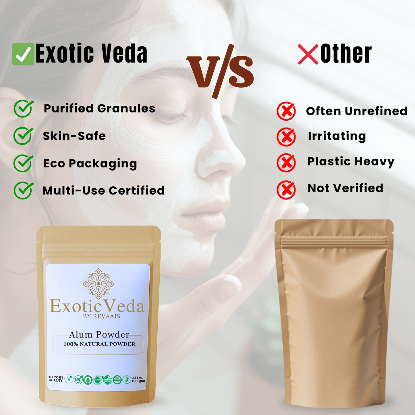 100% Pure Potassium Alum Powder (Fitkari) – 100g | Natural Multi-Purpose Crystal