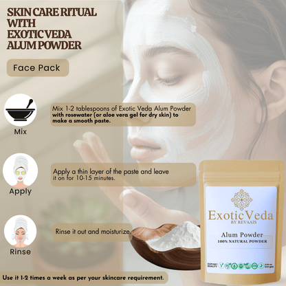 100% Pure Potassium Alum Powder (Fitkari) – 100g | Natural Multi-Purpose Crystal