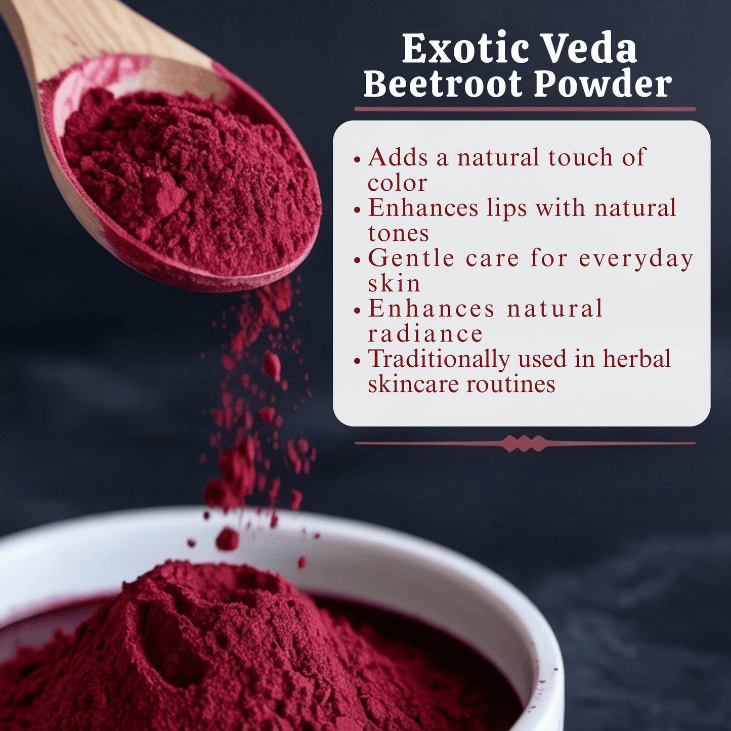 Exotic Veda Beetroot Powder -Vegan & Gluten-Free - 100% Natural, Non-GMO (100g)