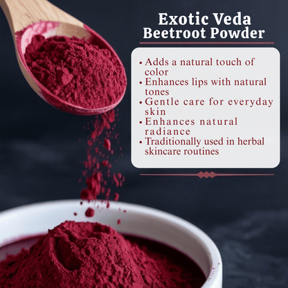 Exotic Veda Beetroot Powder -Vegan & Gluten-Free - 100% Natural, Non-GMO (100g)