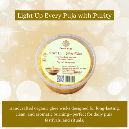 Pure Cow Ghee Diya for Pooja | Ready-to-Use Cotton Batti -Exotic Veda