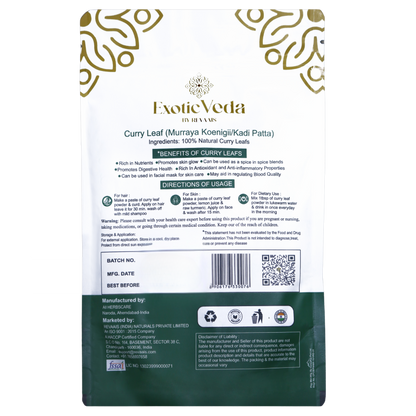 Exotic Veda Organic Curry Powder - 100% Natural & Non-GMO - 100g