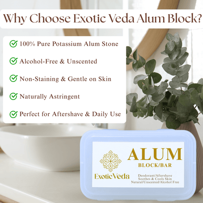100% Pure Alum Block – Natural Deodorant & Aftershave | Exotic Veda