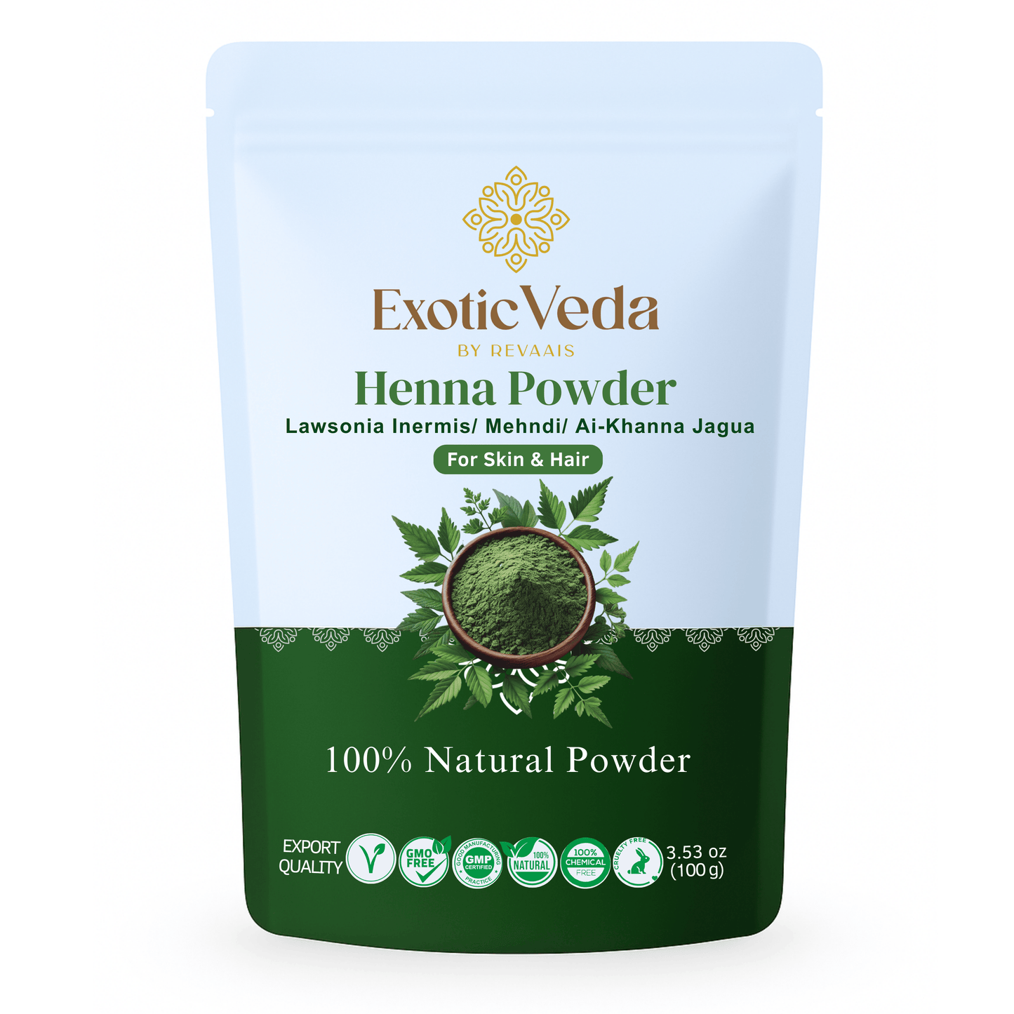 Exotic Veda Organic Henna Hair Color – Natural Hair Dye for Deep Nourishment & Shine