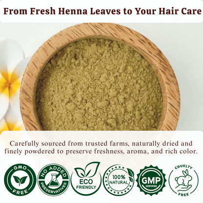 Exotic Veda Organic Henna Hair Color – Natural Hair Dye for Deep Nourishment & Shine
