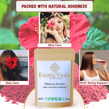 Hibiscus Powder 100g (3.53 oz) – 100% Pure Hibiscus Flower Powder for Tea, Smoothies, Hair & Skin Care