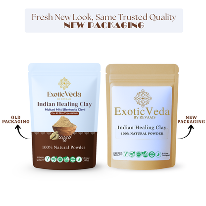 Exotic Veda Multani Mitti Powder (100g) – 100% Pure Natural Bentonite Clay for Skin Cleansing, Exfoliating & Detoxifying