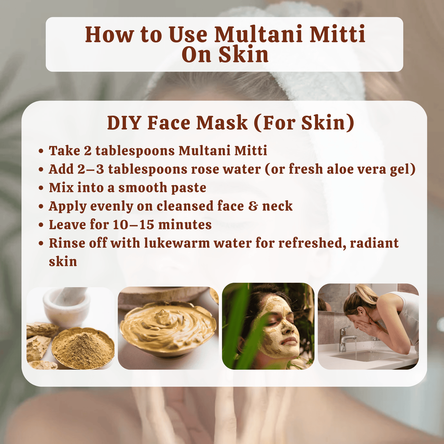 Exotic Veda Multani Mitti Powder (100g) – 100% Pure Natural Bentonite Clay for Skin Cleansing, Exfoliating & Detoxifying