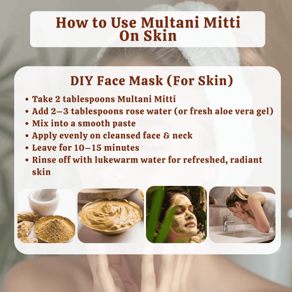 Exotic Veda Multani Mitti Powder (100g) – 100% Pure Natural Bentonite Clay for Skin Cleansing, Exfoliating & Detoxifying