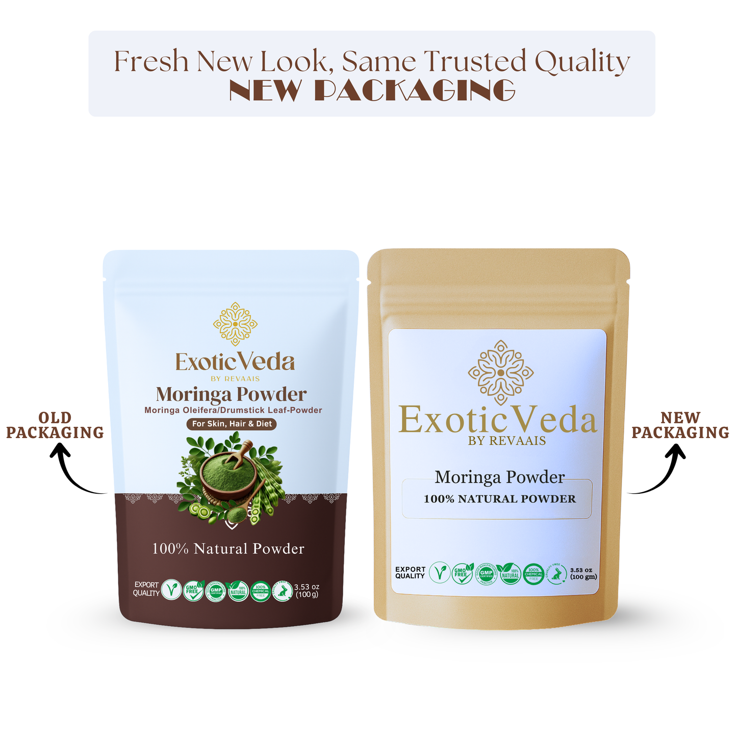 Exotic Veda Moringa Leaf Powder | 100% Natural , Vegan, Non-GMO Superfood – 100g | Rich in Antioxidants & Nutrients