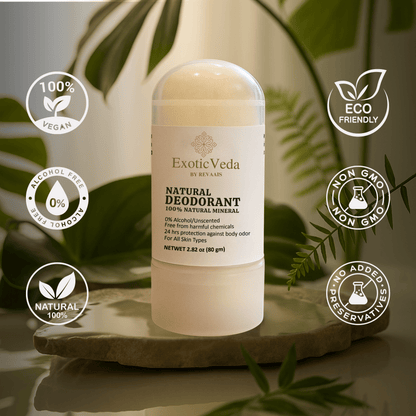 Natural Crystal Roll-On Deodorant – Aluminum-Free, Fragrance-Free, 80g