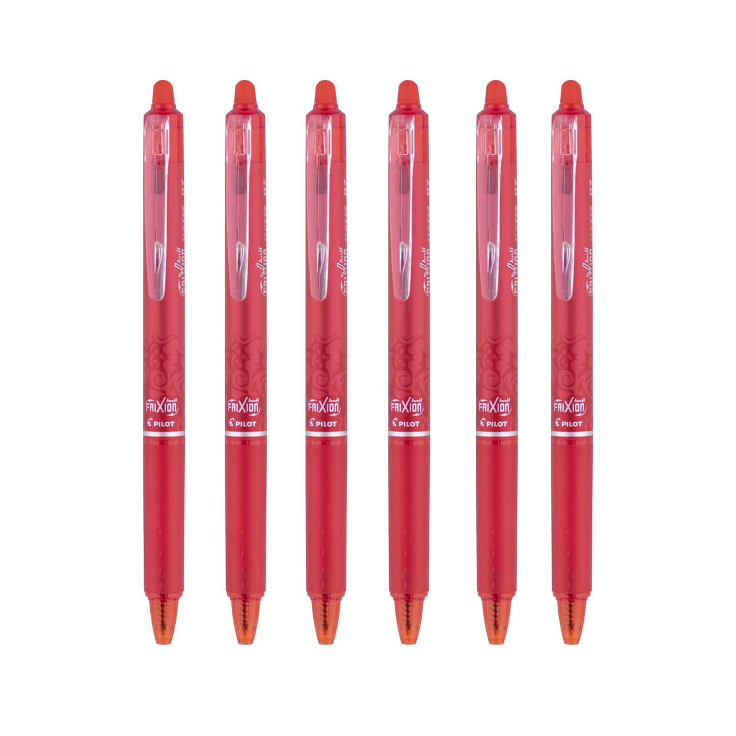 PILOT FriXion Ball 0.7mm Erasable Gel Pens, Fine Point, Red Ink, Pack of 6 – Smooth Writing, Mistake-Free Erasing