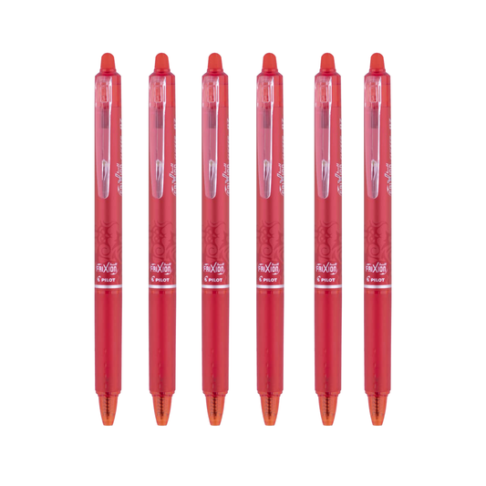 PILOT FriXion Ball 0.7mm Erasable Gel Pens, Fine Point, Red Ink, Pack of 6 – Smooth Writing, Mistake-Free Erasing