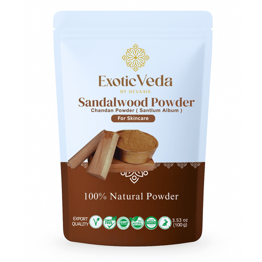 Exotic Veda Pure, Organic Sandalwood Powder for Men & Women  100% Natural, Vegan ,Non-GMO (100g)