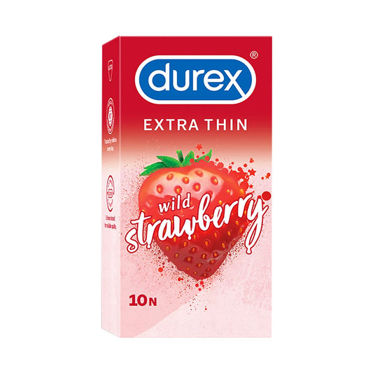 Durex Extra Thin Wild Strawberry Flavored Condoms for Men – 10s