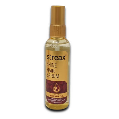 Streax Hair Serum with Walnut Oil for Frizz-Free, Satin-Smooth Hair (115 ML) + Free Shine Hair Shampoo