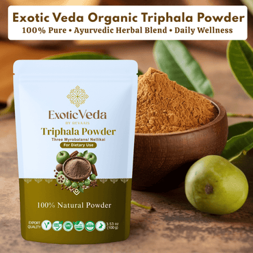 100% Organic Triphala Powder | 100% natural |Gluten-Free | Aids in Digestion | Non GMO 100% Vegan (100g)