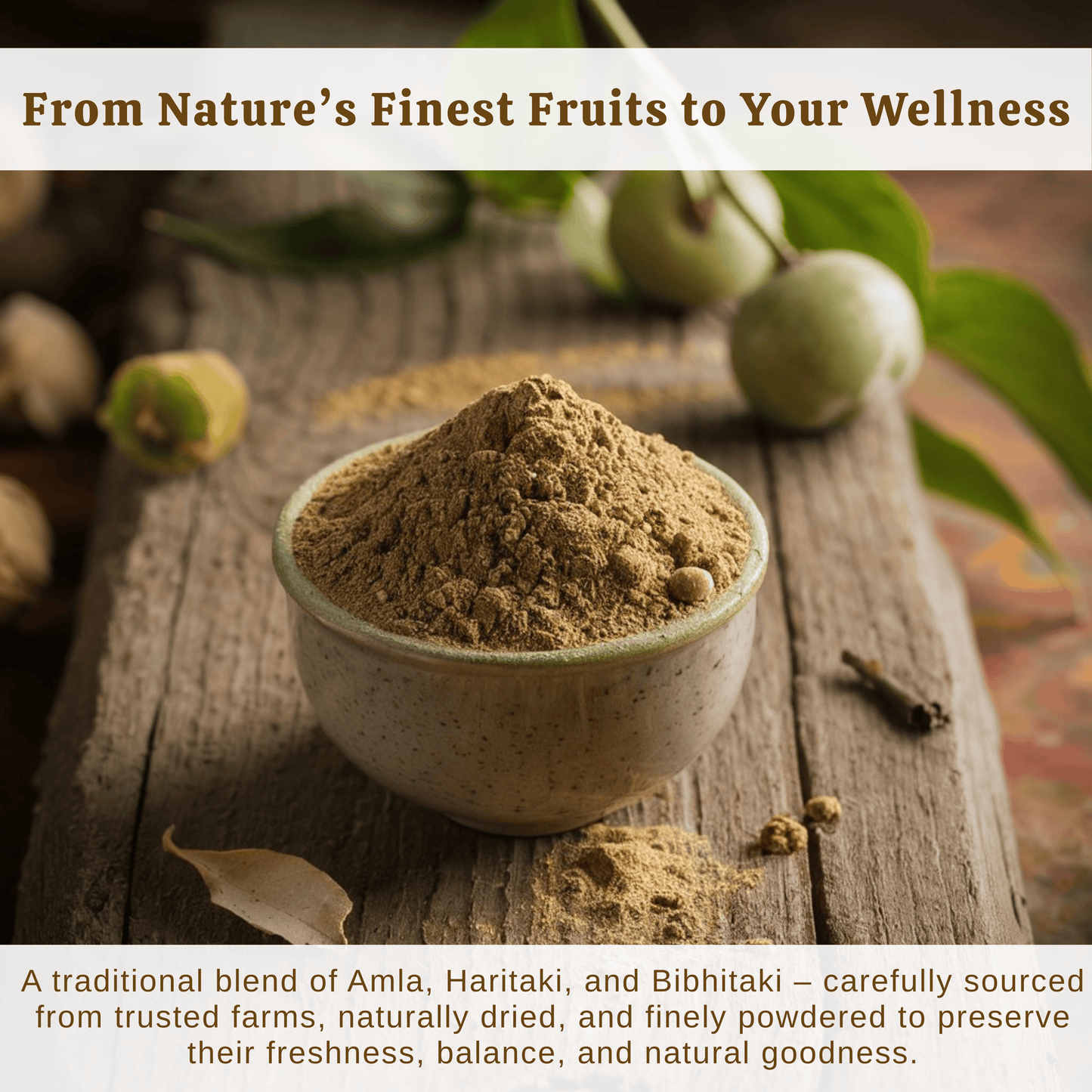 100% Organic Triphala Powder | 100% natural |Gluten-Free | Aids in Digestion | Non GMO 100% Vegan (100g)